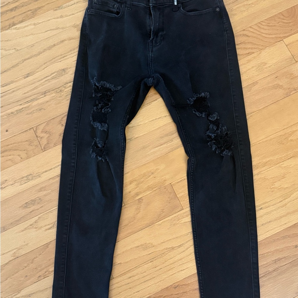 Hollister Black Skinny Jeans with Distressed Detailing